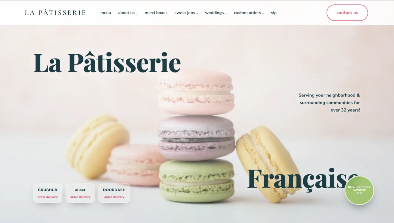 La Pâtisserie website