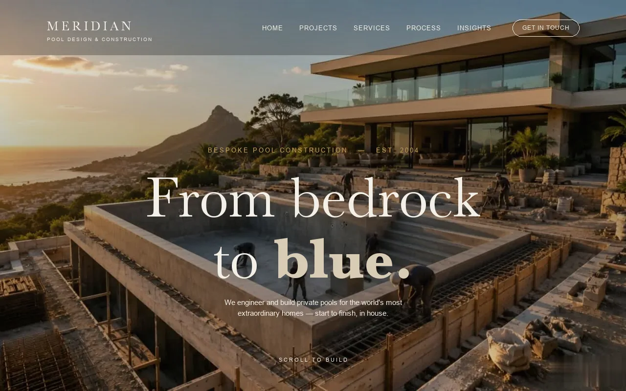 Meridian Pools website
